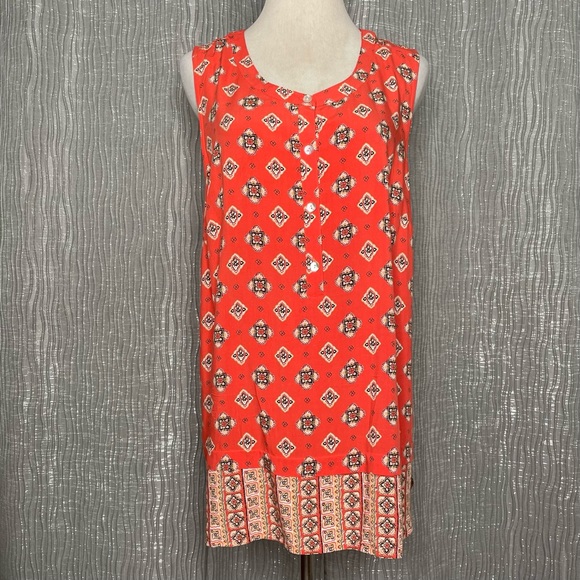 J Jill Medallion mixed print sleeveless top - Picture 2 of 8